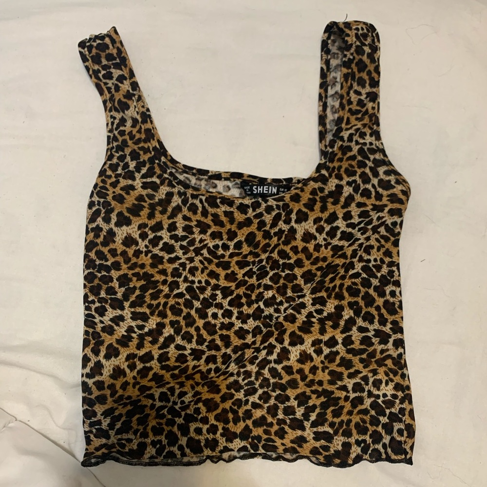 cheetah print cropped tank top